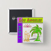 "I LIEBE Los Angeles" Sun Palm Tree&Surfer#2-Taste Button (Vorne & Hinten)