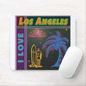 "I LIEBE Los Angeles" Sun Palm Tree & Surfer Mouse Mousepad (Mit Mouse)
