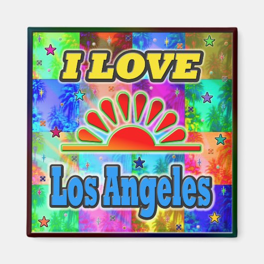 I LIEBE Los Angeles Sun & Palms Magnet (Vorne)