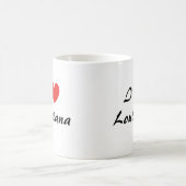 I Liebe Louisiana Herz Typografie Kaffeezubereitun Kaffeetasse (Mittel)