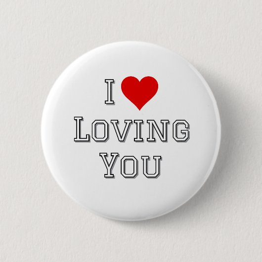 I Liebe Love Sie Romantische Valentine Typografie Button (Vorderseite)