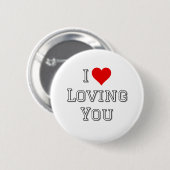 I Liebe Love Sie Romantische Valentine Typografie Button (Vorne & Hinten)