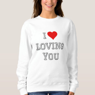 I Liebe Love Sie Romantische Valentine Typografie Sweatshirt