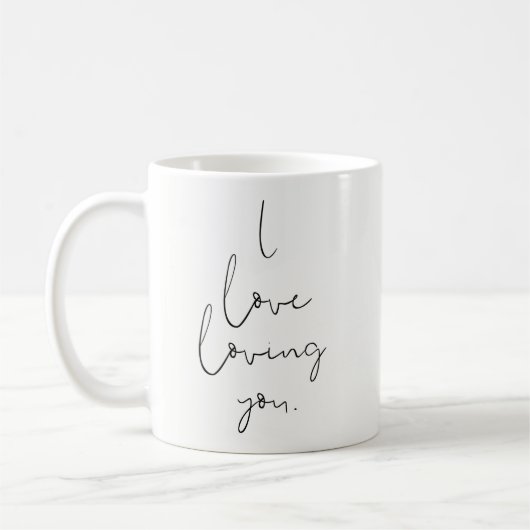 "I Liebe love you" Einfache handgeschriebene Typog Kaffeetasse (Links)
