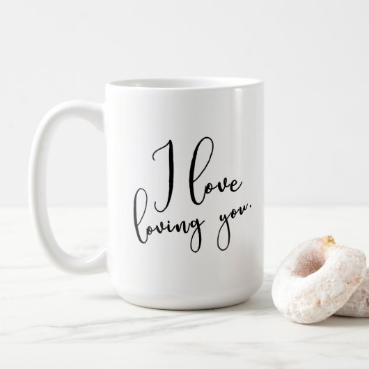 "I Liebe love you" Hübsch handgeschriebene Typogra Kaffeetasse (Mit Donut)