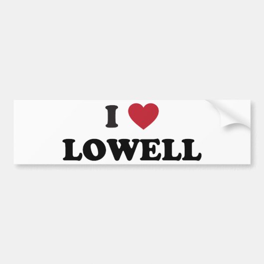 I Liebe Lowell Massachusetts Autoaufkleber (Vorne)