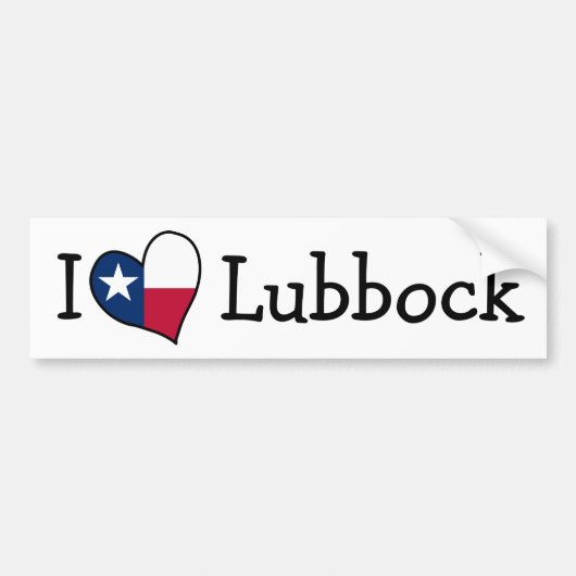 I Liebe Lubbock Texas Autoaufkleber (Vorne)