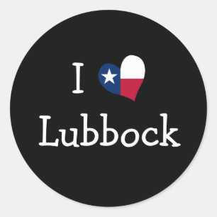 I Liebe Lubbock Texas Runder Aufkleber