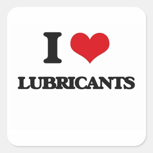 I Liebe Lubricants Quadratischer Aufkleber (Vorderseite)