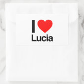 i Liebe lucia Rechteckiger Aufkleber (Tasche)