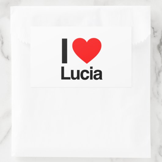 i Liebe lucia Rechteckiger Aufkleber (Tasche)