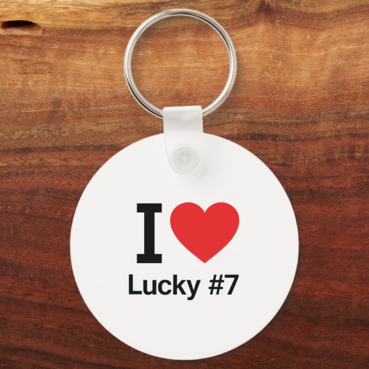 I Liebe Lucky #7 Schlüsselanhänger (Vorderseite)