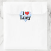 I Liebe Lucy Runder Aufkleber (Tasche)