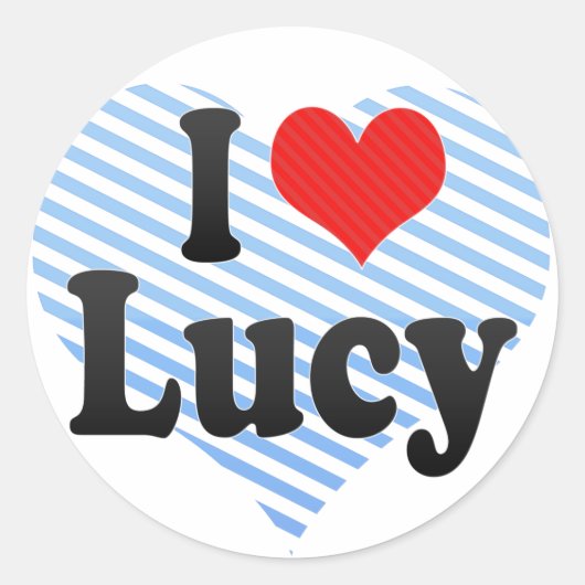 I Liebe Lucy Runder Aufkleber (Vorderseite)