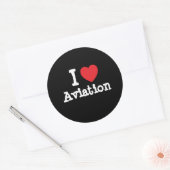 I Liebe Luftfahrt - personalisiert Runder Aufkleber (Umschlag)