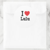 I Liebe Lulu T - Shirt Runder Aufkleber (Tasche)