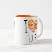 I Liebe Lute Orange Mandala Herz Zweifarbige Tasse (VorderseiteRechts)