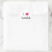 I Liebe Lutefisk Runder Aufkleber (Tasche)