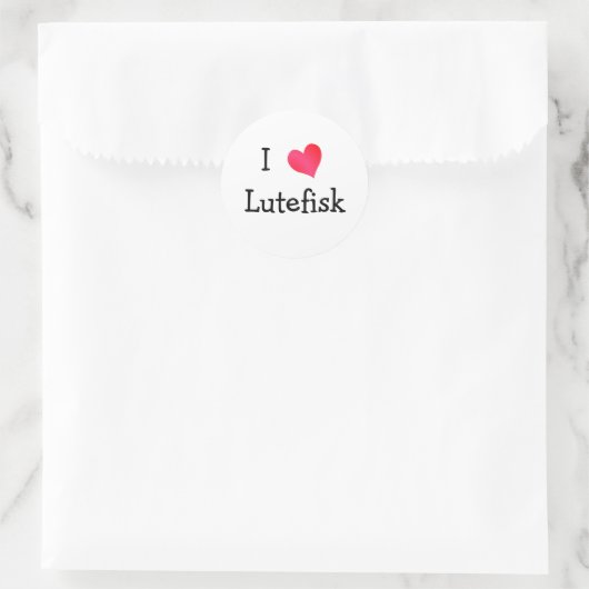I Liebe Lutefisk Runder Aufkleber (Tasche)