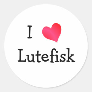 I Liebe Lutefisk Runder Aufkleber