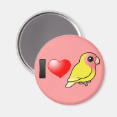 I Liebe Lutino Peach-face Lovebirds Magnet (Vorderseite/Rückseite)
