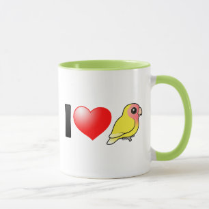 I Liebe Lutino Pfirsich-gesichtige Lovebirds Tasse