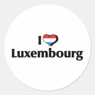 I Liebe Luxemburger Flagge Runder Aufkleber