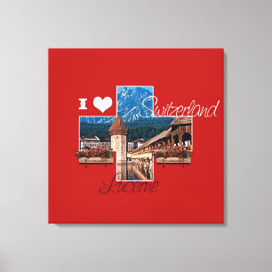 I Liebe Luzern Schweiz - Ausgepackte Canvas Leinwanddruck