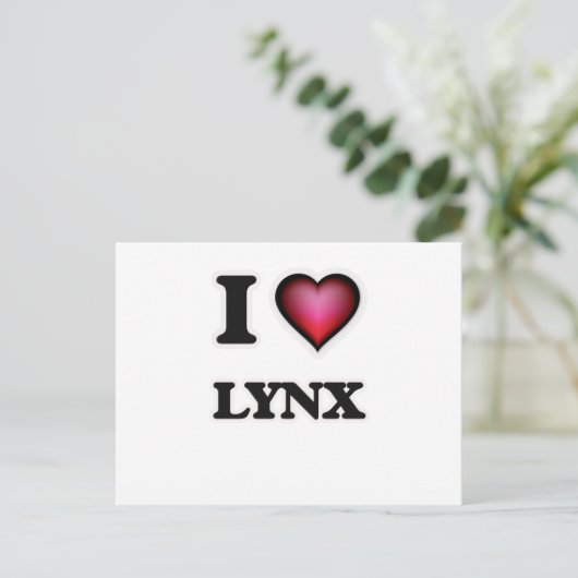 I Liebe Lynx Postkarte (Stehend Vorderseite)