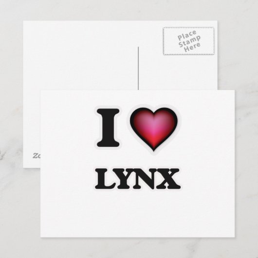 I Liebe Lynx Postkarte (Vorne/Hinten)