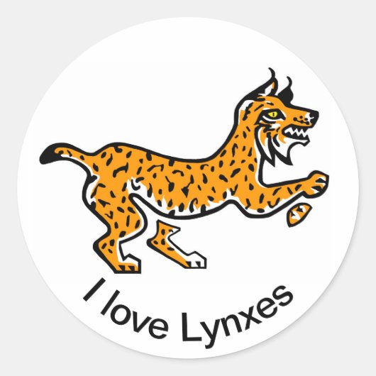 I Liebe LYNXES - Tierliebhaber - Natur - Runder Aufkleber (Vorderseite)