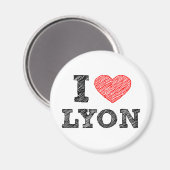 I Liebe Lyon Magnet (Vorderseite/Rückseite)