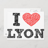 I Liebe Lyon Postkarte (Vorne/Hinten)
