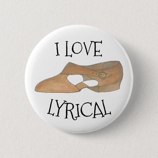 I Liebe Lyrical Tan Moderne Tanzlehrerschuh Button (Vorderseite)
