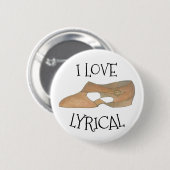 I Liebe Lyrical Tan Moderne Tanzlehrerschuh Button (Vorne & Hinten)