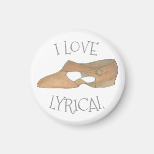 I Liebe Lyrical Tan Moderne Tanzlehrerschuh Magnet
