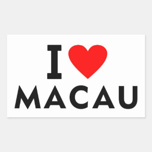 I Liebe Macau Land wie Herztourismus Rechteckiger Aufkleber