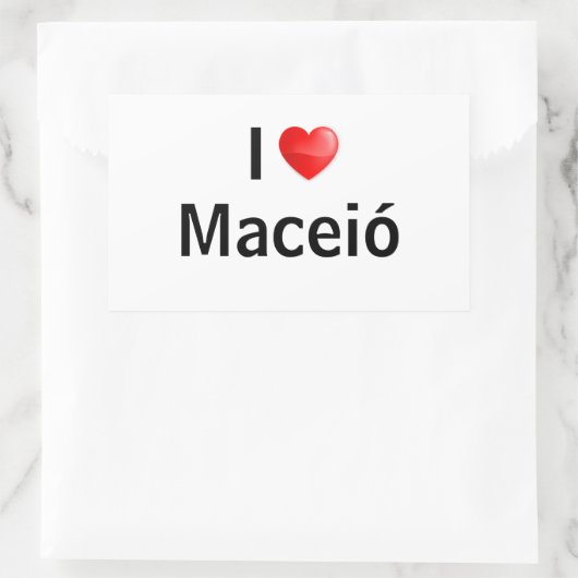 I Liebe Maceió Rechteckiger Aufkleber (Tasche)