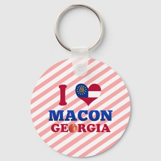 I Liebe Macon, Georgien Schlüsselanhänger (Vorderseite)