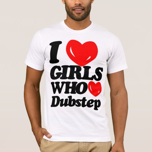 I Liebe-Mädchen die Liebe Dubstep (Schwarzes/Rot) T-Shirt (Vorderseite)