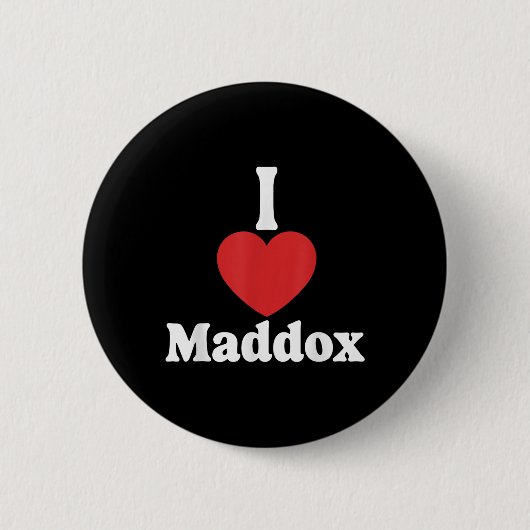 I Liebe Maddox Herz Groovy Personalisierter Name M Button (Vorderseite)