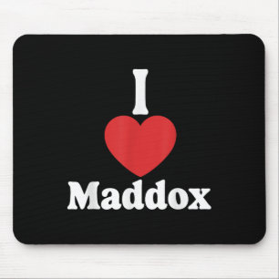 I Liebe Maddox Herz Groovy Personalisierter Name M Mousepad