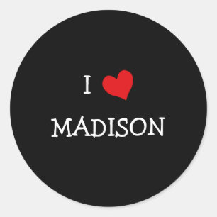 I LIEBE MADISON RUNDER AUFKLEBER