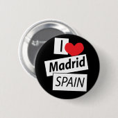 I Liebe Madrid Spanien Button (Vorne & Hinten)