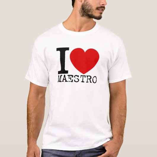I Liebe-Maestro (Schwarzes) T-Shirt (Vorderseite)