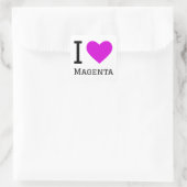 I Liebe magenta Quadratischer Aufkleber (Tasche)