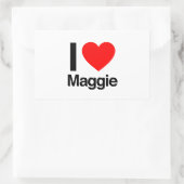 i Liebe maggie Rechteckiger Aufkleber (Tasche)