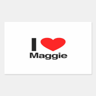 i Liebe maggie Rechteckiger Aufkleber