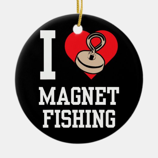 I Liebe Magnet Fischen Fischer Magnets Fisher Keramik Ornament (Vorne)