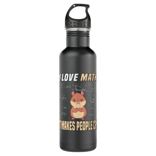I Liebe Mah Hamster Rodent Mah Genius Mathe Edelstahlflasche (Vorderseite)